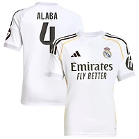 David Alaba Youth adidas White Real Madrid 2025/26 Home Replica Custom Jersey