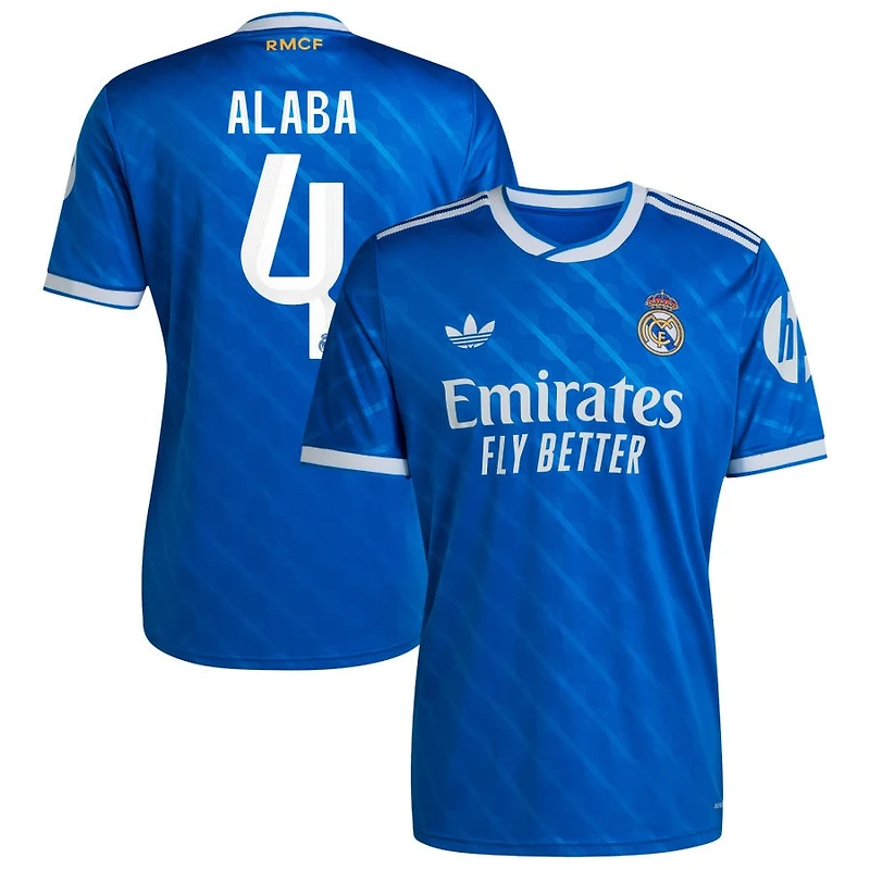 David Alaba Men's adidas Blue Real Madrid 2025/26 Third Replica Custom Jersey