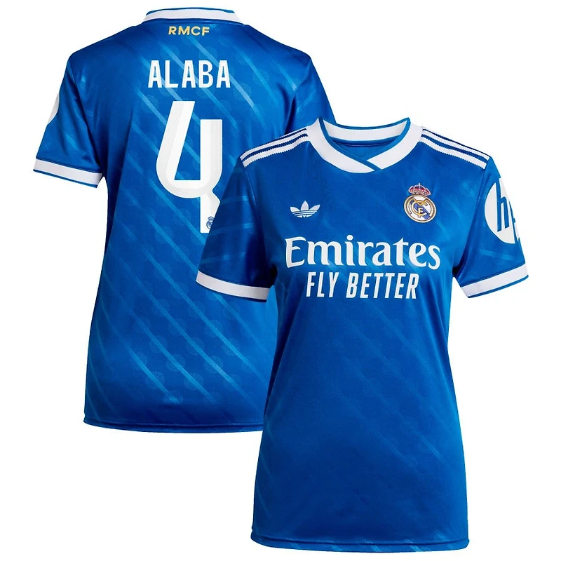 David Alaba Women's adidas Blue Real Madrid 2025/26 Third Replica Custom Jersey