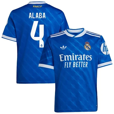David Alaba Youth adidas  Blue Real Madrid 2025/26 Third Replica Custom Jersey