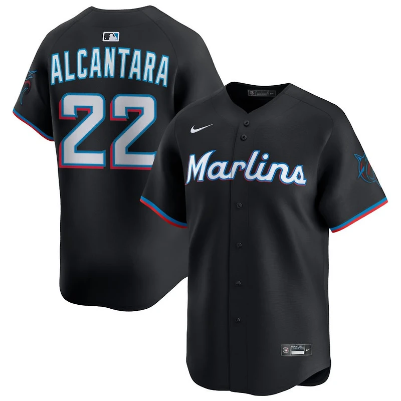 Sandy Alcantara Men's Nike Black Miami Marlins Alternate Limited Custom Jersey