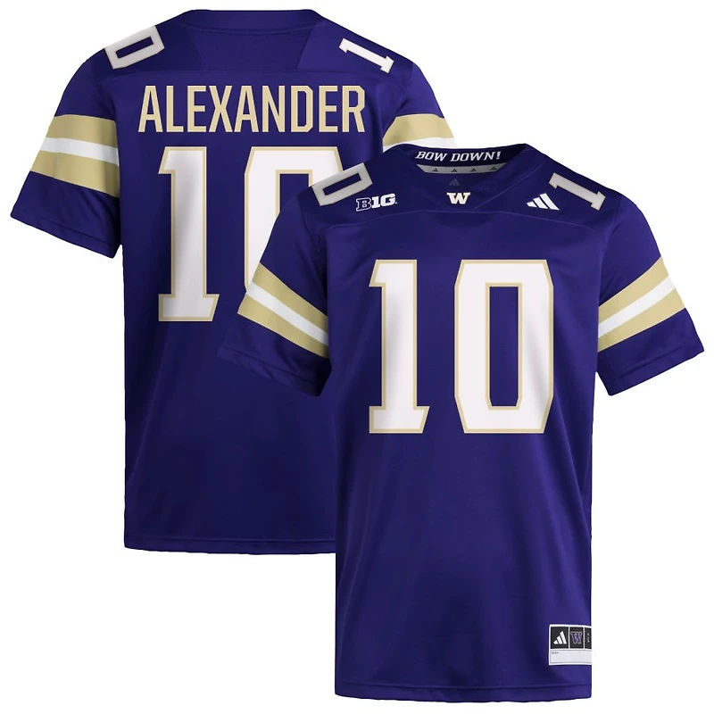 Xe'Ree Alexander Men's adidas Purple Washington Huskies NIL Pick-A-Player Home Premier Football Jersey
