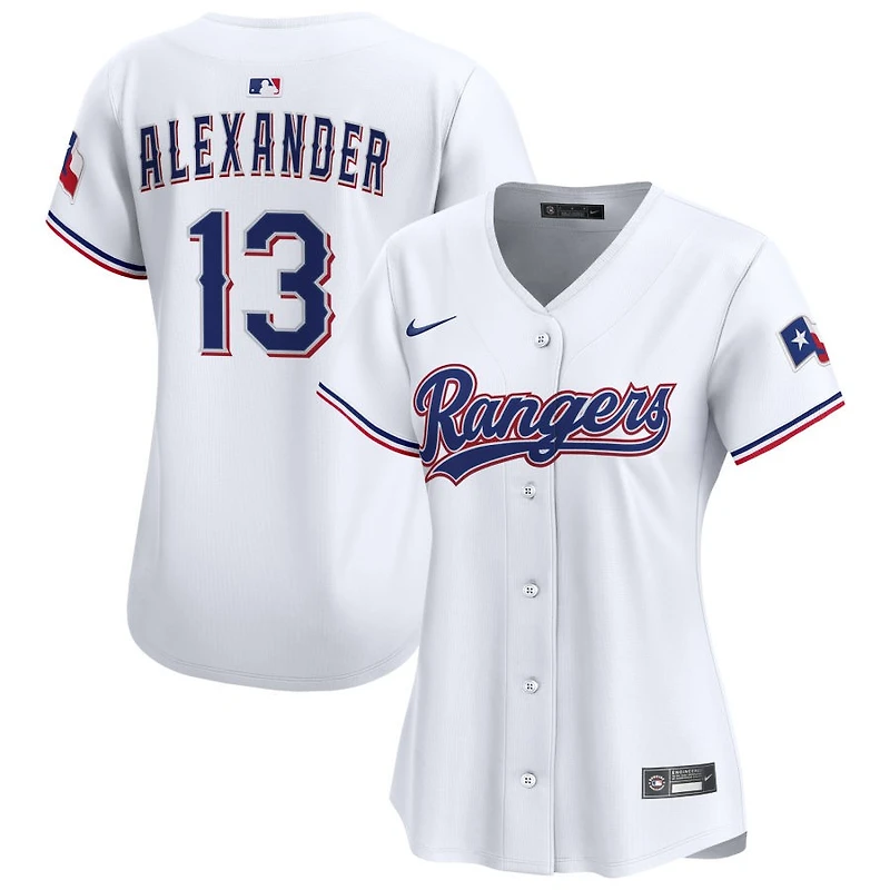 Tyler Alexander Women's Nike  White Texas Rangers Home Limited Custom Jersey