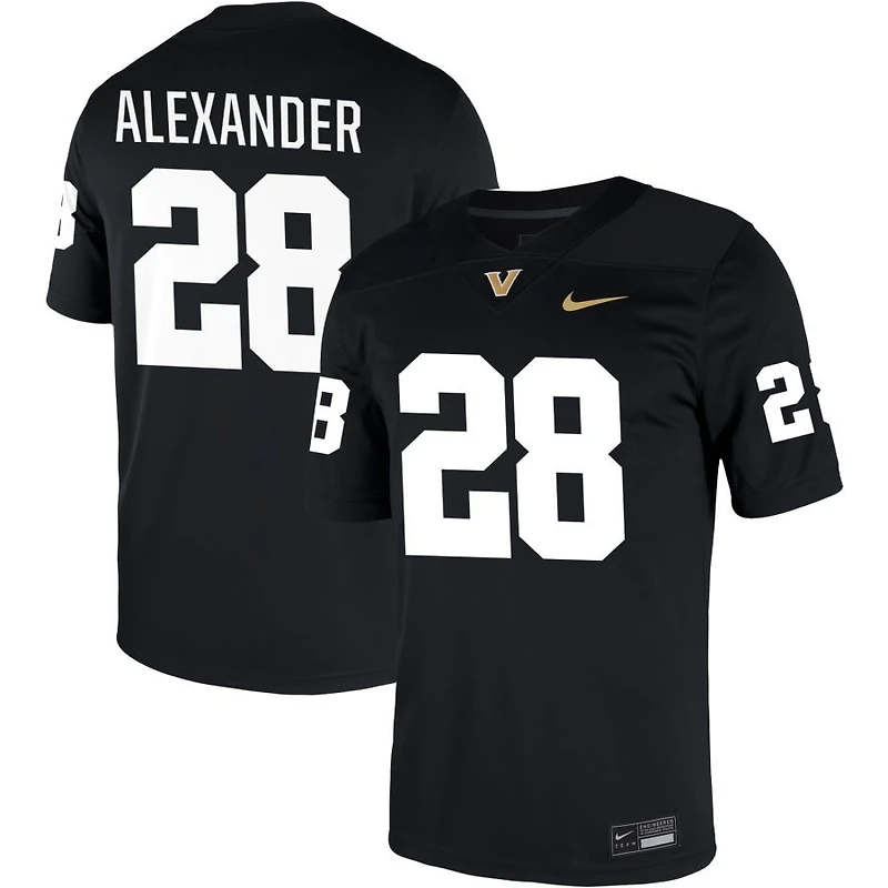 Sedrick Alexander Men's Nike Black Vanderbilt Commodores NIL Pick-A-Player Game Jersey