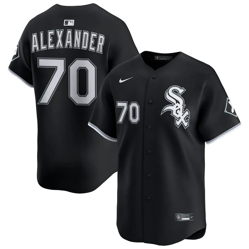 Tyler Alexander Men's Nike Black Chicago White Sox Alternate Limited Custom Jersey