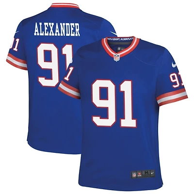 Darius Alexander Youth Nike Royal New York Giants Classic Custom Game Jersey