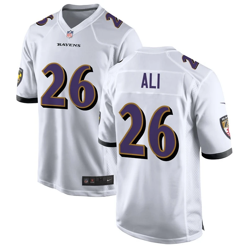 Rasheen Ali Men's Nike White Baltimore Ravens Custom Game Jersey