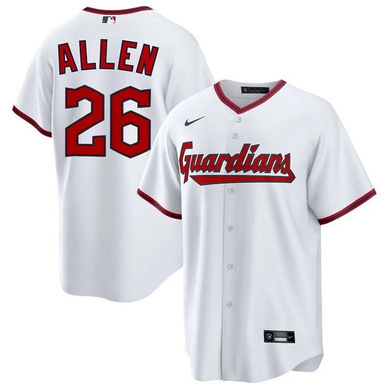 Logan Allen Men's Nike  White Cleveland Guardians Home Custom Replica Jersey