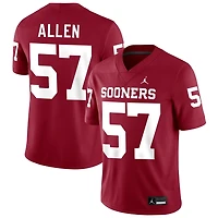 Gunnar Allen Men's Jordan Brand Crimson Oklahoma Sooners NIL Pick-A-Player Football Replica Jersey