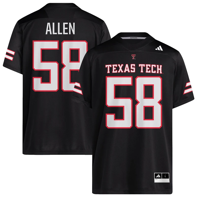 Tanner Allen Men's adidas  Black Texas Tech Red Raiders Alternate Pick-A-Player NIL Replica Football Jersey