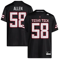 Tanner Allen Men's adidas  Black Texas Tech Red Raiders Alternate Pick-A-Player NIL Replica Football Jersey