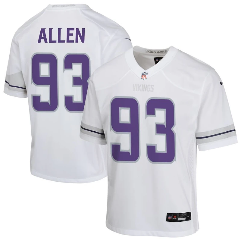 Jonathan Allen Youth Nike White Minnesota Vikings Alternate Custom Game Jersey