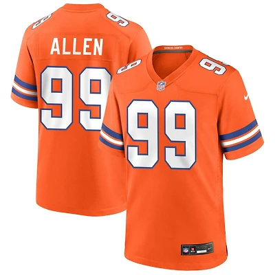 Zach Allen Men's Nike Orange Denver Broncos Mile High Collection 1977 Throwback Custom Game Jersey
