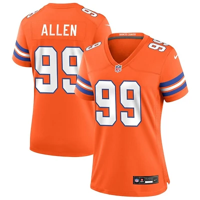 Zach Allen Women's Nike Orange Denver Broncos Mile High Collection 1977 Throwback Custom Game Jersey