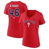 Women's Red Philadelphia Phillies Personalized Winning Streak Name & Number V-Neck T-Shirt