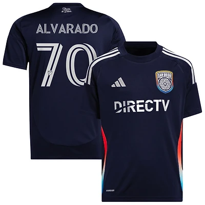 Alejandro Alvarado Youth adidas  Navy San Diego FC 2025 State of Flow Replica Custom Jersey