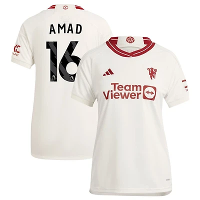 Amad Diallo Amad Women's adidas  White Manchester United 2023/24 Third Replica Custom Jersey