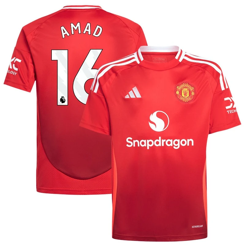 Amad Diallo Amad Youth adidas Red Manchester United 2024/25 Home Replica Custom Jersey