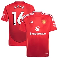 Amad Diallo Amad Youth adidas Red Manchester United 2024/25 Home Replica Custom Jersey