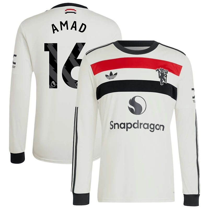 Amad Diallo Amad Men's adidas Originals Cream Manchester United 2024/25 Third Custom Replica Long Sleeve Jersey