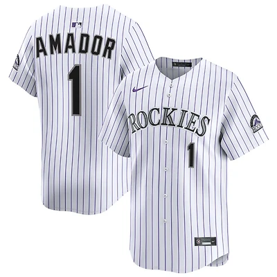 Adael Amador Men's Nike White Colorado Rockies Home Limited Custom Jersey