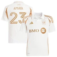 Frankie Amaya Youth adidas  White LAFC 2025 Secondary Replica Custom Jersey