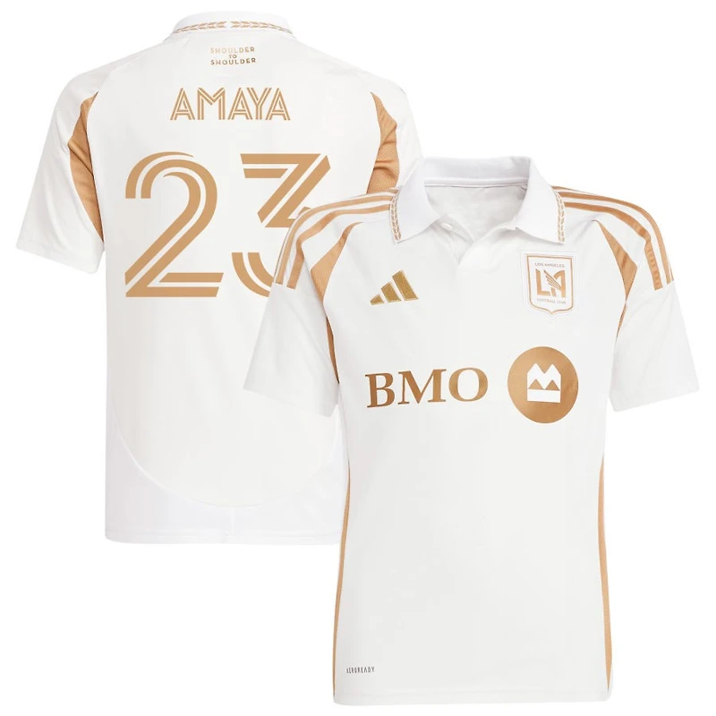Frankie Amaya Youth adidas White LAFC 2025 Secondary Replica Custom Jersey