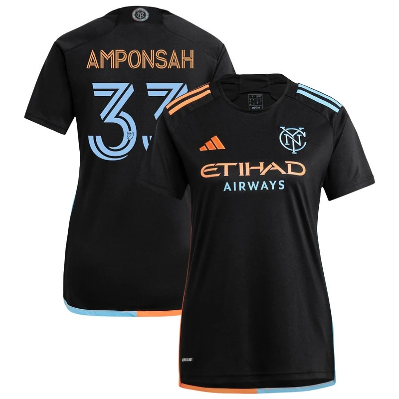 Prince Amponsah Men's adidas  Black New York City FC 2024 24/7 Kit Replica Custom Jersey