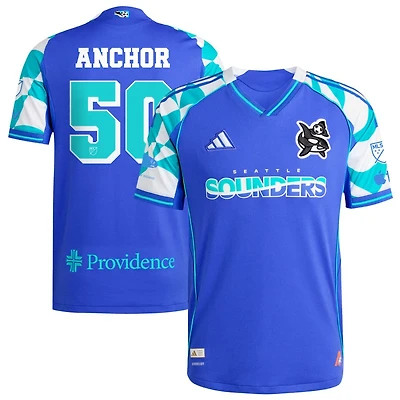 Max Anchor Men's adidas Blue Seattle Sounders FC 2025 Third Authentic Custom Jersey