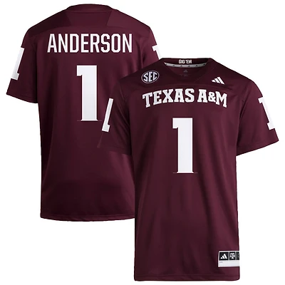 Bryce Anderson Men's adidas  Maroon Texas A&M Aggies NIL Pick-A-Player Home Premier Football Jersey