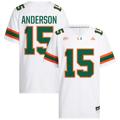 Judd Anderson Men's adidas  White Miami Hurricanes NIL Pick-A-Player White Premier Football Jersey