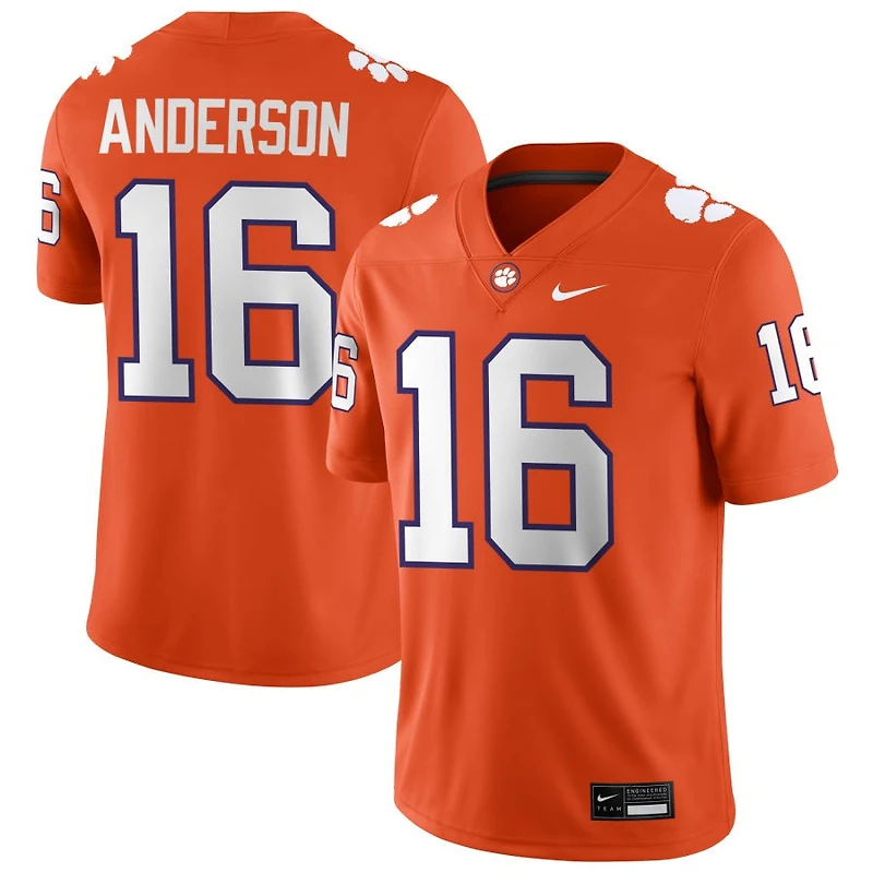 Ethan Anderson Men's Nike Orange Clemson Tigers NIL Pick-A-Player Game Jersey