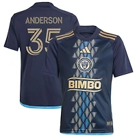 Marcus Anderson Youth adidas  Navy Philadelphia Union 2024 The XV Kit Replica Custom Jersey