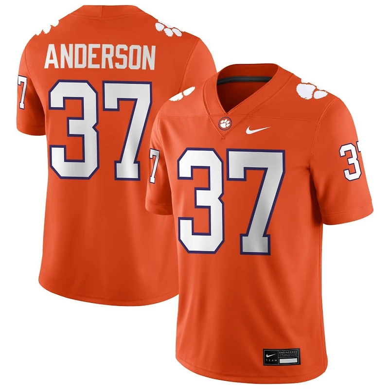 Logan Anderson Men's Nike Orange Clemson Tigers NIL Pick-A-Player Game Jersey