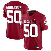 Ben Anderson Men's Jordan Brand Crimson Oklahoma Sooners NIL Pick-A-Player Football Replica Jersey