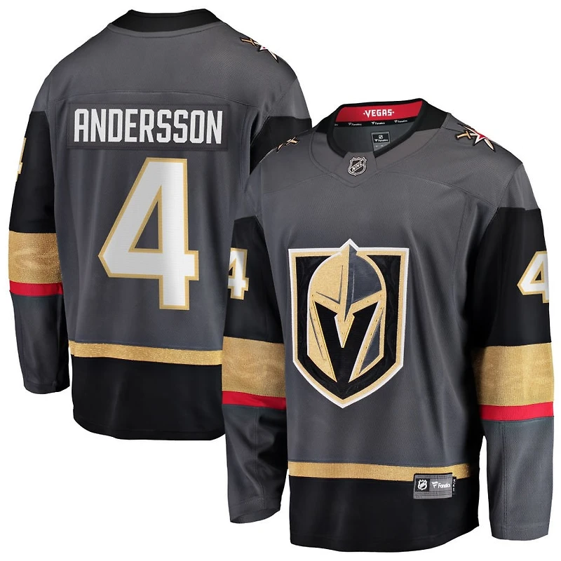 Rasmus Andersson Men's Fanatics Gray Vegas Golden Knights Alternate Breakaway Custom Jersey