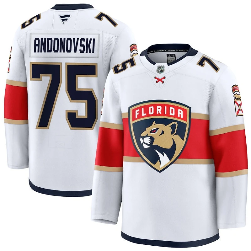 Corey Andonovski Men's Fanatics White Florida Panthers Away Premium Custom Jersey