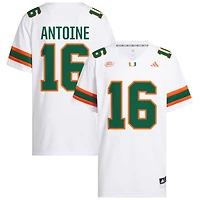 Jaboree Antoine Men's adidas  White Miami Hurricanes NIL Pick-A-Player White Premier Football Jersey