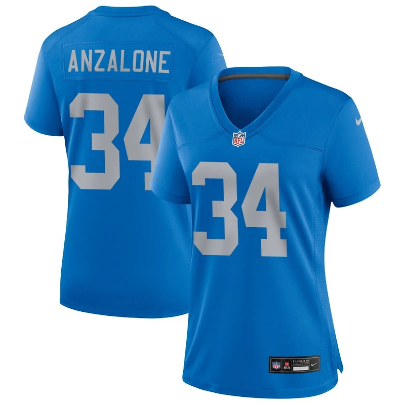 Alex Anzalone Women's Nike Blue Detroit Lions Alternate Custom Game Jersey