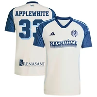 Chris Applewhite Men's adidas White Nashville SC 2025 Third Replica Custom Jersey