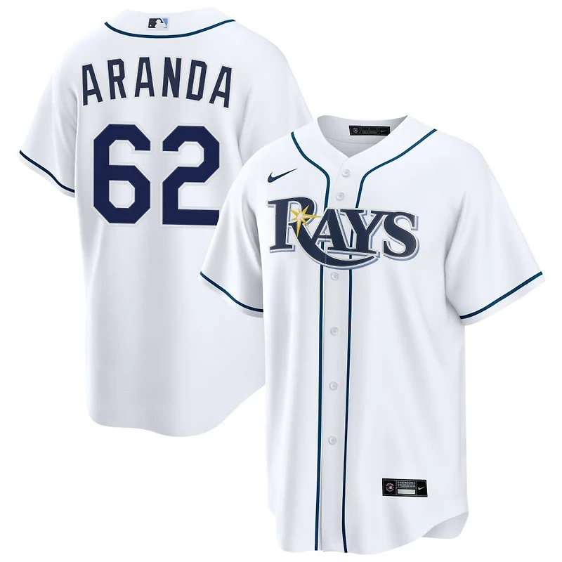 Jonathan Aranda Men's Nike  White Tampa Bay Rays Home Custom Replica Jersey