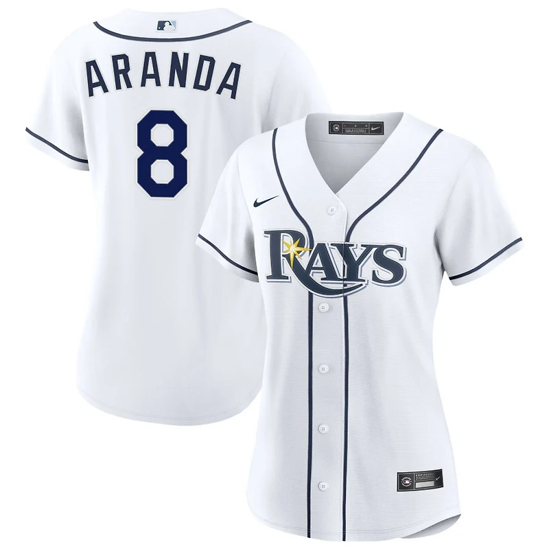 Jonathan Aranda Women's Nike White Tampa Bay Rays Home Custom Replica 2.0 Jersey