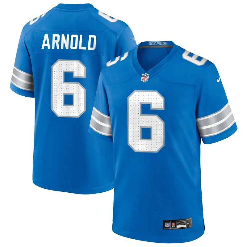 Terrion Arnold Men's Nike Blue Detroit Lions Custom Game Jersey