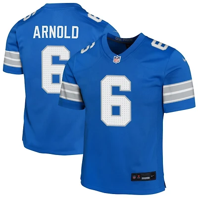 Terrion Arnold Youth Nike Blue Detroit Lions Custom Game Jersey