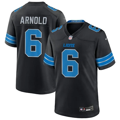 Terrion Arnold Men's Nike  Black Detroit Lions Alternate Custom Game Jersey