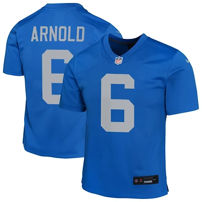 Terrion Arnold Youth Nike Blue Detroit Lions Alternate Custom Game Jersey