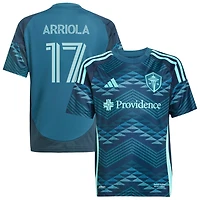 Paul Arriola Youth adidas  Blue Seattle Sounders FC 2025 The Salish Sea Kit Replica Custom Jersey