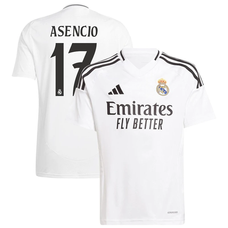 Raul Asencio Youth adidas White Real Madrid 2024/25 Home Replica Custom Jersey