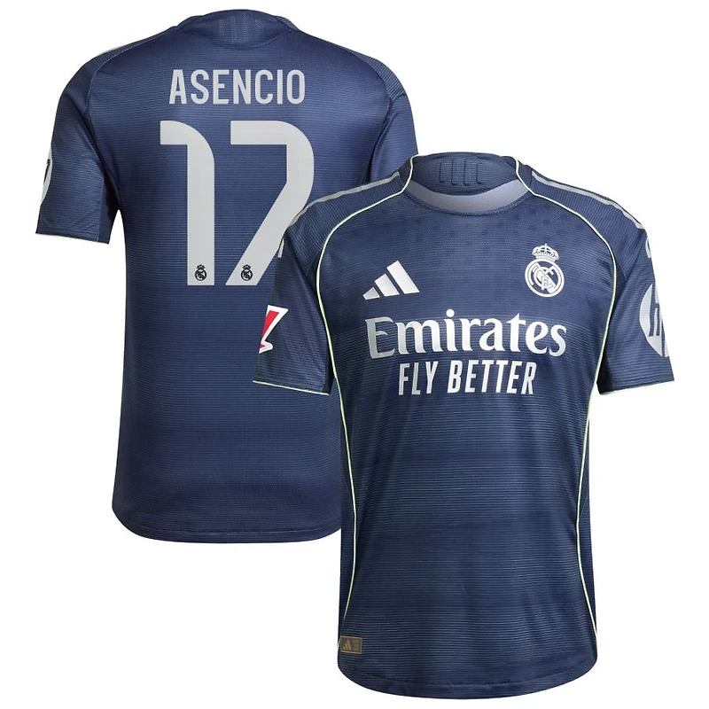 Raul Asencio Men's adidas Blue Real Madrid 2025/26 Away Authentic Custom Jersey
