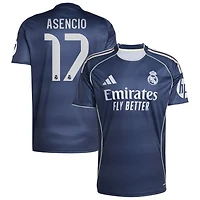 Raul Asencio Men's adidas Blue Real Madrid 2025/26 Away Replica Custom Jersey